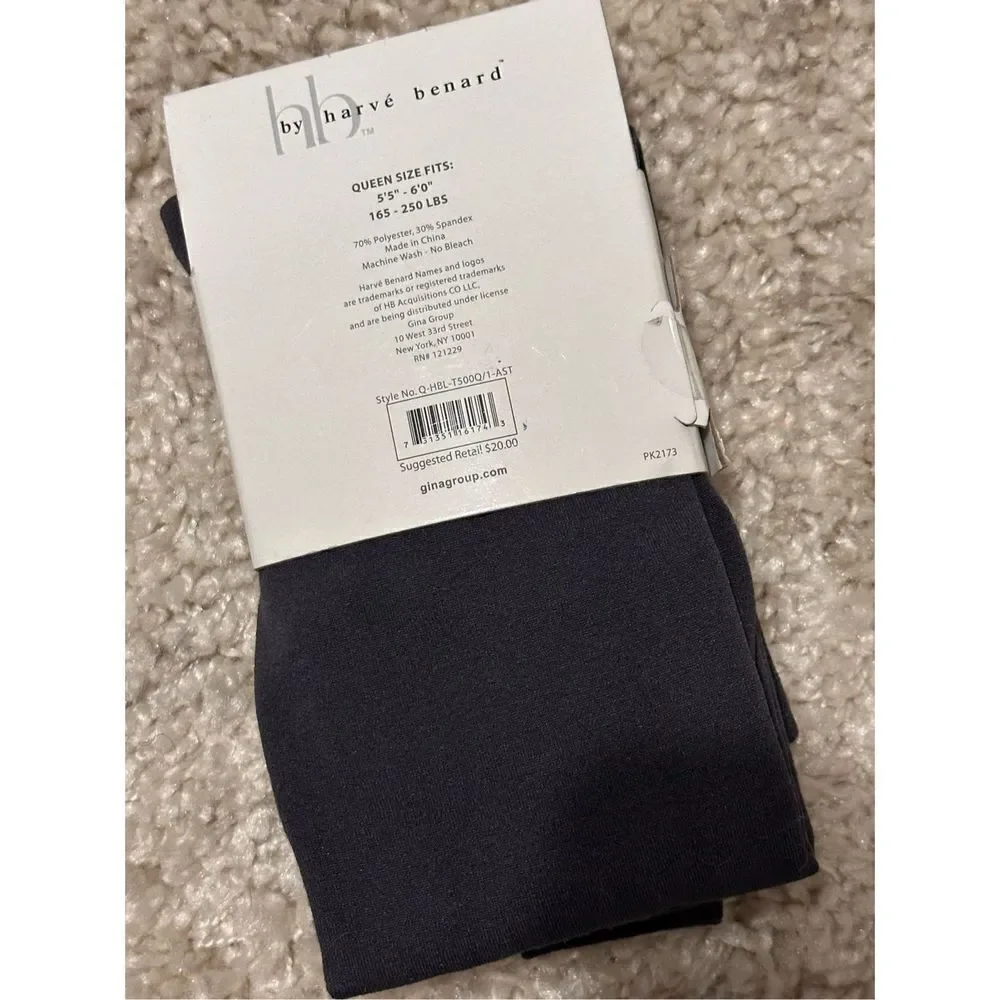 NEW WITH‎ TAGS Harve Benard GRAY Queen Size Fleece Footed Tights 165lbs-250lbs